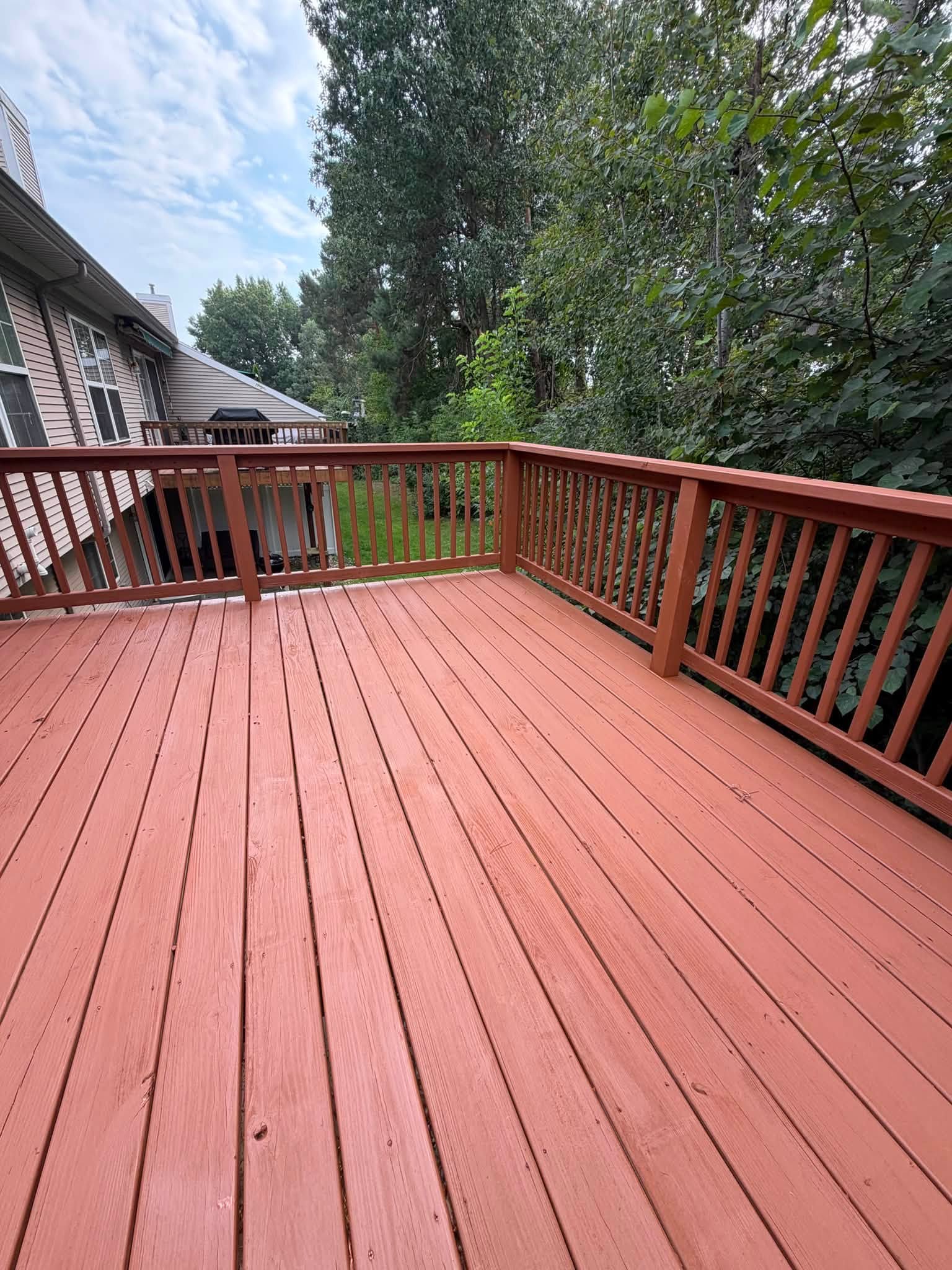 Freshly finished red deck